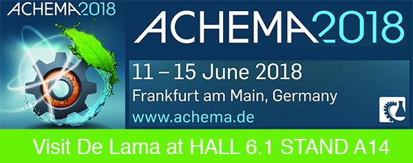 DE LAMA @ ACHEMA 2018. HALL 6.1 STAND A14
