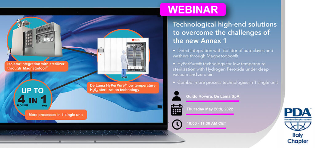 WEBINAR CON PDA ITALY: TECHNOLOGYCAL HIGH-END SOLUTIONS TO OVERCOME THE CHALLENGES OF THE NEW ANNEX 1
