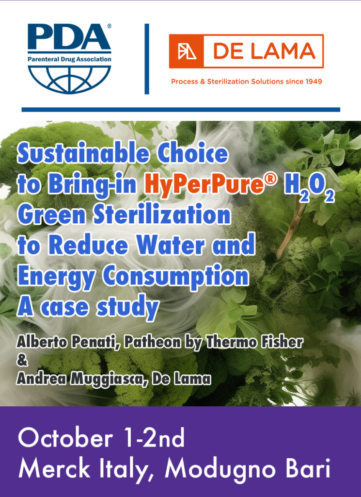 PDA event. 1-2 October, Merck, Bari. Sustainable choice to bring-in HyPerPure® H202 green sterilization to reduce water and energy consumption. A case study