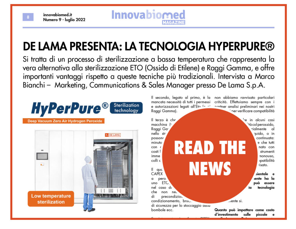 DE LAMA PRESENTA: LA TECNOLOGIA HYPERPURE® – articolo pubblicato su Innovabiomed Magazine￼