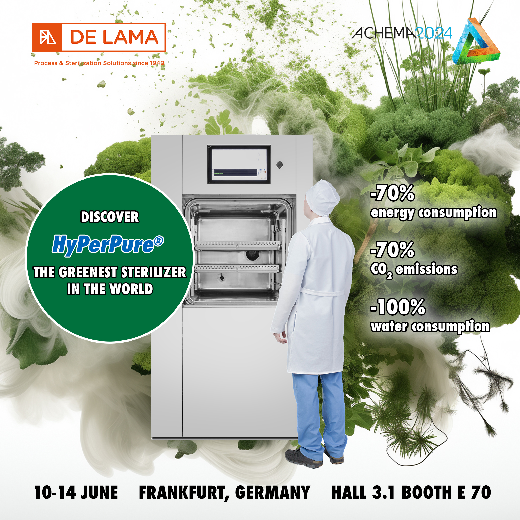 De Lama at Achema 2024 presents HyPerPure®, the greenest sterilizer in the world
